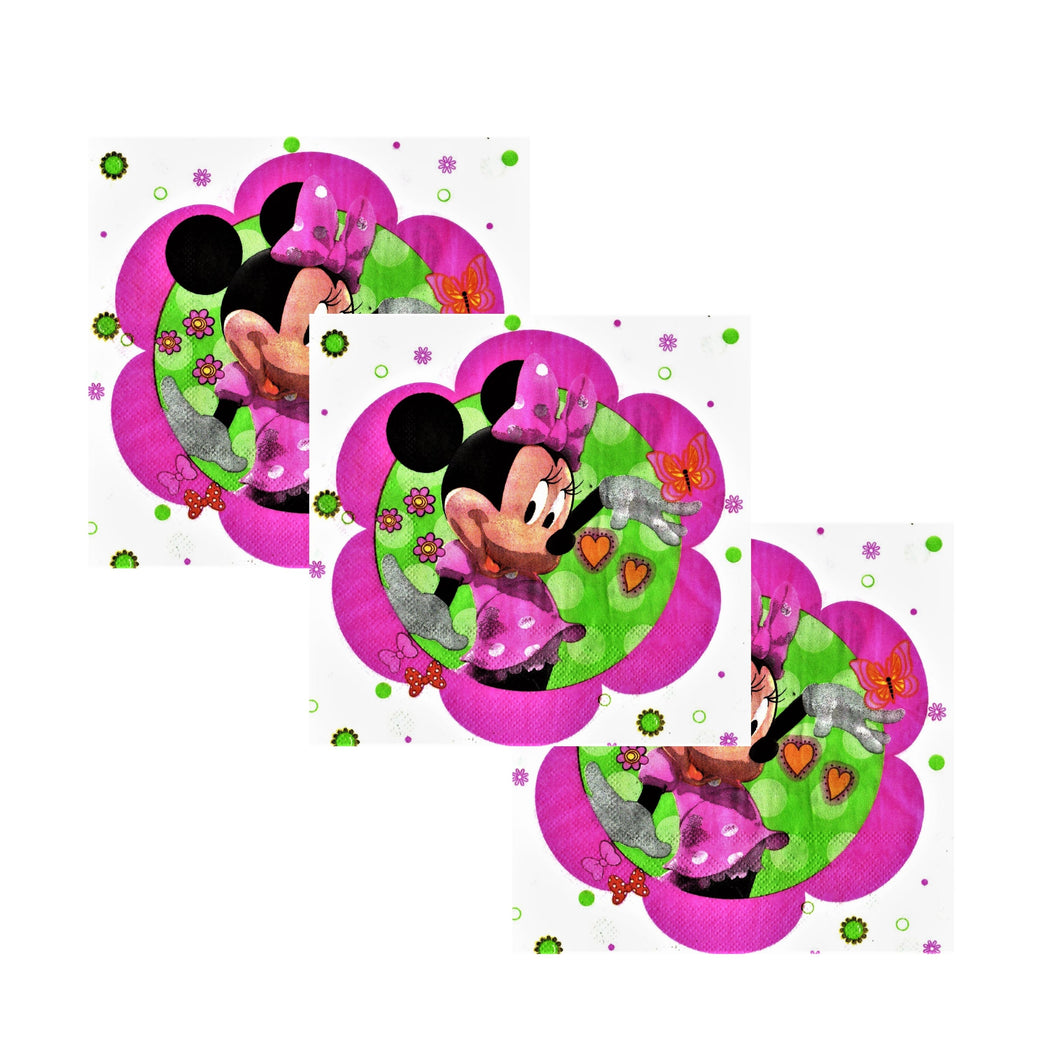 Servetele Party Disney Minnie Mouse Pink Flower 20 buc Aniversari Petreceri 33x33 cm