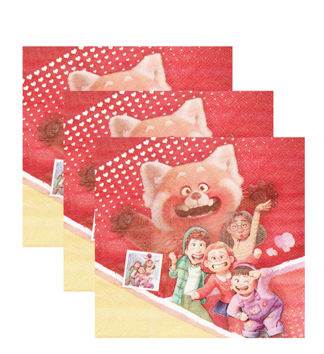 Servetele Decorative de Masa pentru Petrecere Party Turning Red Aniversari Copii Set 10 buc 33x33 cm Pixar