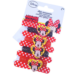 Accesorii de Par Copii Set Elastice Disney cu Minnie Mouse Red Rosii 4 buc Buline
