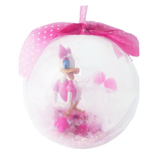 Glob de Craciun Brad Pom pentru Copii cu Figurina Disney Clubul lui Mickey Mouse Daisy Duck Pink Roz de 14 cm Puncte Buline