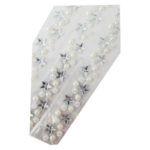 Margele Adezive Autocolante de Lipit Hobby Cristale cu Strasuri Perle si Stelute Albe Sticker HANDMADE
