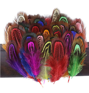 Pene Fulgi Coada de Fazan Naturale Decorative Puf Lucru Manual Hobby Craft Set Multicolore Colorate 6-10 cm 20 buc