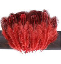 Încărcați imaginea în Galerie, Pene Fulgi Coada de Fazan Naturale Decorative Puf Lucru Manual Hobby Craft Set Rosii Rosu 6-10 cm 20 buc Craft Diy