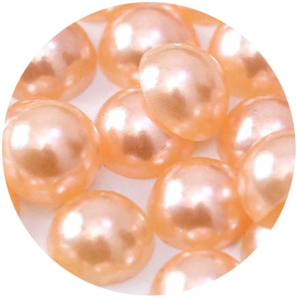 Perle Decorative Jumatati Margele de Lipit Cabochon Peach Roz-Crem Piersica 12 mm Diametru Set de 50 buc