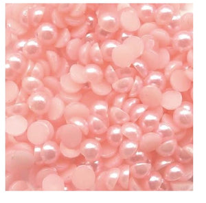 Perle Decorative Jumatati Margele de Lipit Cabochon Roz Somon 12 mm Diametru Set de 50 buc