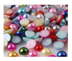Perle Decorative Jumatati Margele de Lipit Cabochon Multicolor Mixt Colorate 12 mm Diametru Set de 50 buc