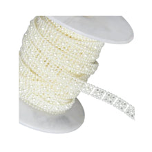 Încărcați imaginea în Galerie, Sirag Perle Imitatie Banda Decorativa Jumatati Margele Perla Patrat de Lipit Cusut Alb Crem 10 mm CREM