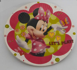 Farfurii din Carton de Petrecere Party Copii Set 10 buc Minnie Mouse Pink Flower