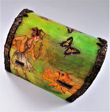 Încărcați imaginea în Galerie, Cufar Bijuterii Lemn Floarea-Soarelui Lady Butterfly