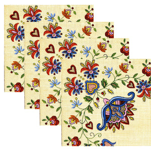 Servetele de Masa cu Motive Traditionale Broderie Colt Spic Grau Taranesc 10 buc 33x33 cm