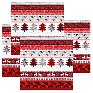 Servetele de Masa cu Imprimeu de Craciun Pachet 10 Buc Red Merry Christmas 33x33 cm