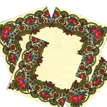 Încărcați imaginea în Galerie, Set Party Servetele cu Motive Traditionale Broderie Tesatura Taraneasca cu Trandafiri Batic 10 buc 33x33 cm Taranesti