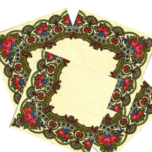 Set Party Servetele cu Motive Traditionale Broderie Tesatura Taraneasca cu Trandafiri Batic 10 buc 33x33 cm Taranesti
