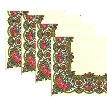 Încărcați imaginea în Galerie, Set Party Servetele cu Motive Traditionale Broderie Tesatura Taraneasca cu Trandafiri Batic 10 buc 33x33 cm Rustice