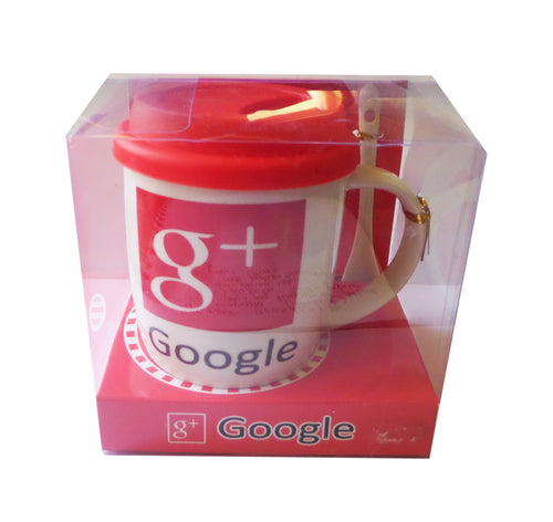 Cana in Cutie Cadou Capac Silicon cu Lingurita Mesaj Google Plus