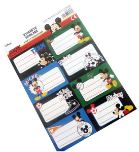 Etichete Scoala pentru Caiet Set 2 Coli sau 16 buc Etichete Disney Football Mickey Mouse pentru coperti