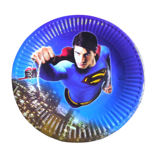 Farfurii din Carton Aniversari de Petrecere Party Copii Set 10 buc Disney Marvel Superman Hero 19 cm Petreceri Baieti Copii