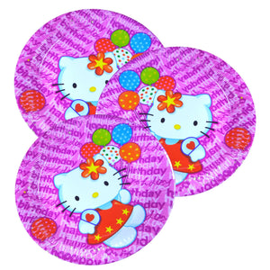 Farfurii din Carton de Petrecere Party Copii Set 10 buc Disney Pisicuta Hello Kitty Balloons 23 cm