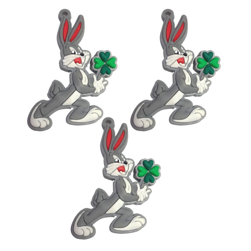 Cadou pentru Copii Martisor 1 8 Martie din Cauciuc Silicon Disney Bunny Iepurasul Looney Tunes Verde  Trifoi cu 4 foi