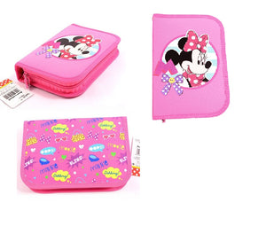 Penar de Scoala Neechipat 1 Fermoar 2 Flapsuri  Pink Minnie Mouse Disney 