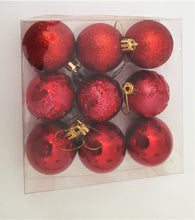 Încărcați imaginea în Galerie, Set Globuri de Craciun Uniculoare Rosii  Intens Ornamente de Brad Pom 4.50 cm