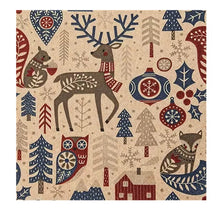 Încărcați imaginea în Galerie, Set Party Servetele cu Motive Traditionale Tapet Broderie Traditionala Populara Blue Nordic Christmas Pattern Set 5 buc 33x33 cmDecorative accesorii party petrecere