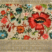Încărcați imaginea în Galerie, Set Party Servetele cu Motive Populare Traditionale Broderie Populara Broderie Covor de Maci Rosii Crem 5 buc 33x33 cm reciclabile