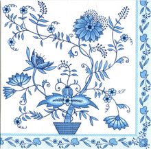 Încărcați imaginea în Galerie, Servetele de Masa cu Imprimeu Delft Blue Vaza de Flori Set Pachet 5 buc 33x33 cm
