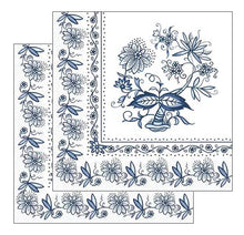 Încărcați imaginea în Galerie, Pachet de Servetele Decorative de Masa din Hartie Imprima Delft Blue Onion Set Pachet 10 buc 33x33 cm Albastre Tehnica Decoupage