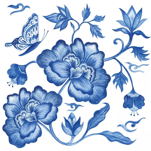 Pachet de Servetele Decorative de Masa din Hartie Imprima Delft Blue Zwiebelmuster Set Pachet 10 buc 33x33 cm Vintage Party petrecere