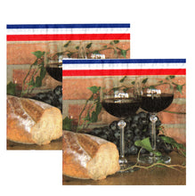 Încărcați imaginea în Galerie, Servetele Decorative de Masa din Hartie Imprimeu Paste Vin Rosu si Paine Set 10 buc 33X33 cm Tehnica decoupage petrecere party accesorii