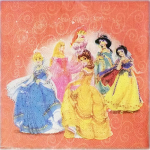 Servetele Decorative de Petrecere Party Set 10 bucati Disney Printesa Aurora Jasmine Cenusareasa Alba ca Zapada Belle 33x33 cm Unica Folosinta