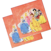 Încărcați imaginea în Galerie, Servetele Decorative de Petrecere Party Set 10 bucati Disney Printesa Aurora Jasmine Cenusareasa Alba ca Zapada Belle 33x33 cm Copii Fetite fete