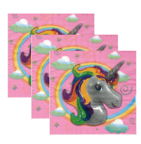 Servetele Decorative de Petrecere Party Unicorn Curcubeu Aniversari Copii Petrecere 10 buc 33x33 cm