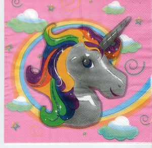 Servetele Decorative de Petrecere Party Unicorn Curcubeu Aniversari Copii Petrecere 10 buc 33x33 cm Inorog