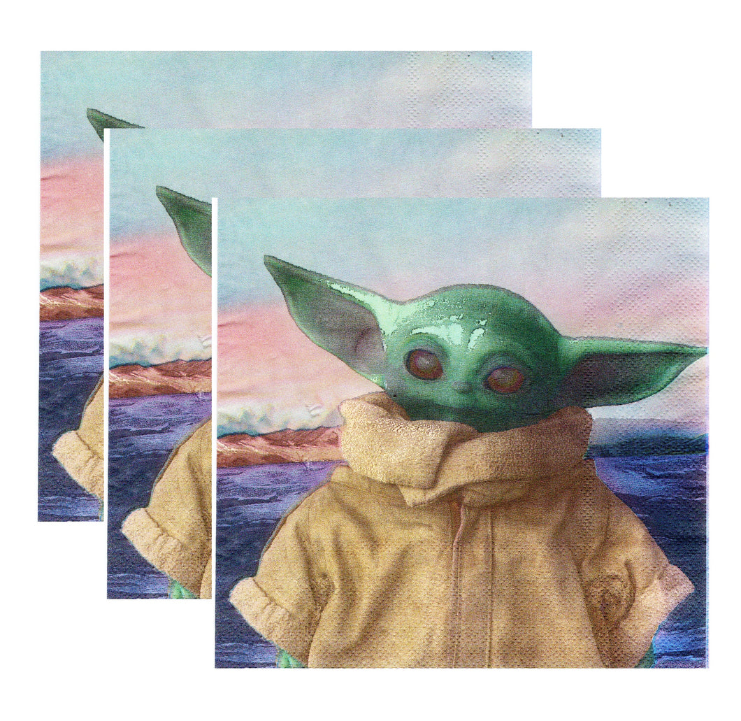 Servetele Decorative de Petrecere Party Baby Yoda Aniversari Copii Petrecere 10 buc 33x33 cm