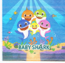 Încărcați imaginea în Galerie, Servetele Decorative de Petrecere Party Blue Baby Shark Bebe Rechin de Aniversari Copii Set 10 buc 33x33 cm Albastru