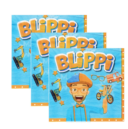 Servetele Decorative de Petrecere Party Blippi de Aniversari Copii Set 10 buc 33x33 cm de Masa