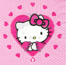 Încărcați imaginea în Galerie, Servetele Decorative de Masa pentru Petrecere Party Pisicuta Hello Kitty Pink Heart Aniversari Copii Set 10 buc 33x33 cm Fetite Roz