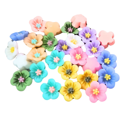 Flori Decorative din Rasina Margarete Accesorii Lipit Cusut 8 Culori Hobby Handmade Set 24 buc cabochon