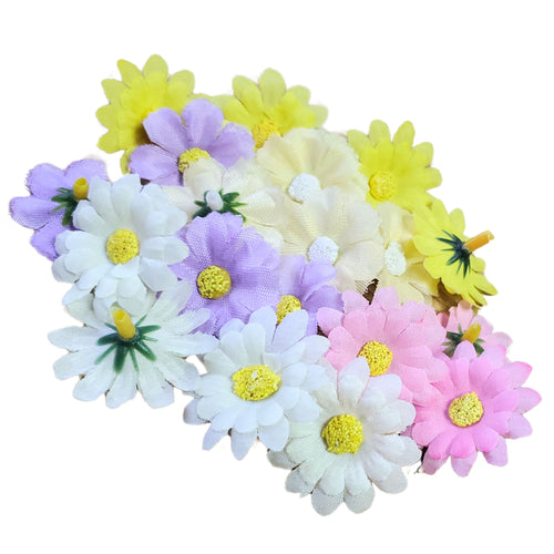 Flori Decorative Capete din Acril Margarete in 5 Culori de Aplicat Cusut Handmade Creative Set 20 buc