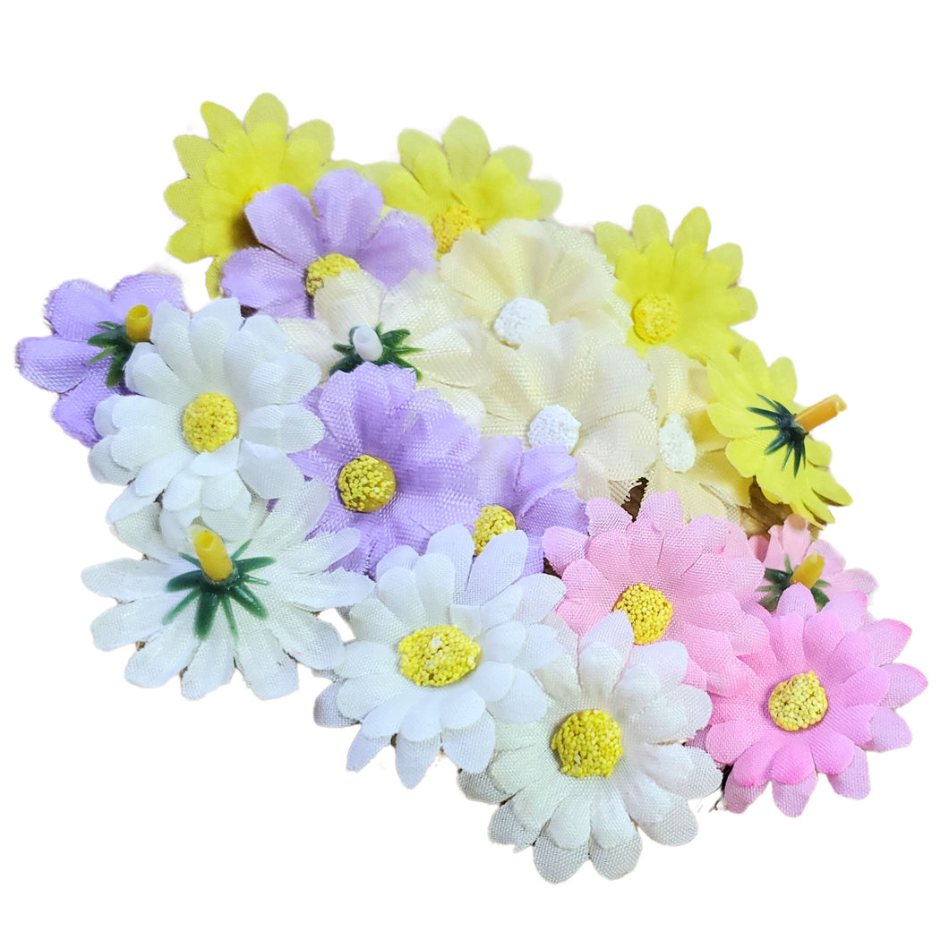 Flori Decorative Capete din Acril Margarete in 5 Culori de Aplicat Cusut Handmade Creative Set 20 buc