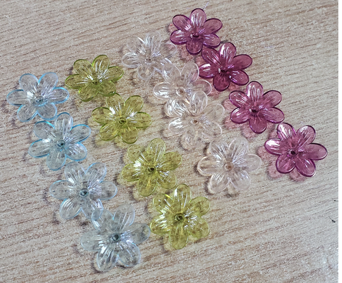 Flori Decorative din Acril Transparent Margarete Margele Bijuterii Accesorii Creatie Set 16 buc