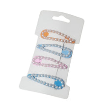 Încărcați imaginea în Galerie, Accesorii de Par Set 4 Agrafe cu Perle Albe Clame Tic-Tac Fetite Domnisoare Soft Orange-Bleu