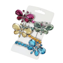 Încărcați imaginea în Galerie, Accesorii de Par Set 4 Agrafe Copii Clame cu Fluturi Crocodil si Cabochon Strasuri