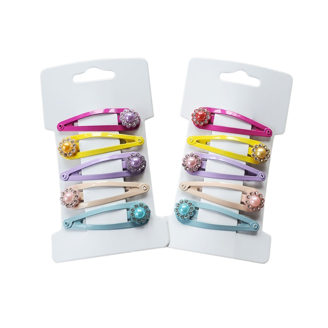 Accesorii de Par Set 5 Agrafe cu Perle Albe Clame Tic-Tac Fetite Domnisoare Margarete Multicolore Accesorii Perle Strasuri perla Rhinestones