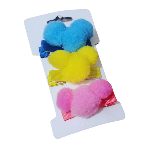 Set 3 Agrafe pentru Copii Clame Crocodil Fetite Disney Urechi de Mickey Mouse Albastru-Galben-Roz