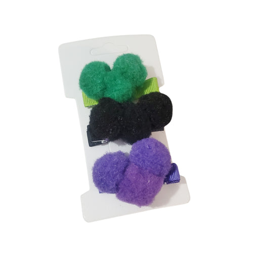 Set 3 Agrafe pentru Copii Clame Crocodil Fetite Disney Urechi de Mickey Mouse Verde-Negru-Mov
