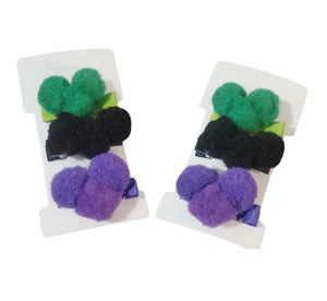 Set 3 Agrafe pentru Copii Clame Crocodil Fetite Disney Urechi de Mickey Mouse Verde-Negru-Mov