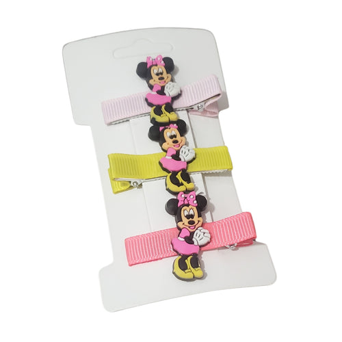 Set 3 Agrafe pentru Copii Clame Crocodil Fetite Disney Minnie Mouse Pink Roz